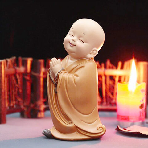 Little Monk Figurine Mini Monk Statue Cute Buddha Monk Statue Adorable Baby Little Monk Decoration Creative Little Monk Ornament