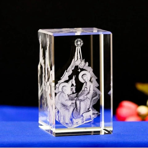 6 Kinds Modern Christian Catholic Jesus Portrait Crystal Ornaments Creative 3D Carved Jesus Cross Home Decoration Accessories