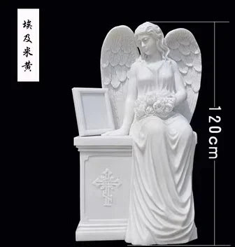 Marble Angel European Tombstone Angel Statue Cemetery Sculpture Church Stone Carving Angel