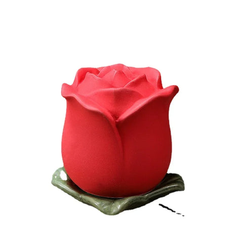 Ceramic Cremation Urns for Human Ashes, Small Pet Urns, Animal Rose Flower Memorial, Funeral Container for Cats and Dogs