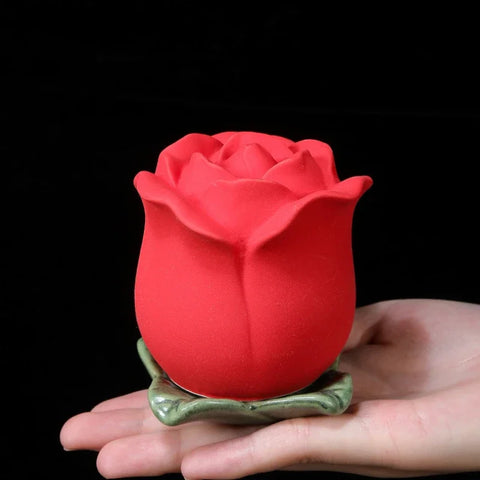 Ceramic Cremation Urns for Human Ashes, Small Pet Urns, Animal Rose Flower Memorial, Funeral Container for Cats and Dogs