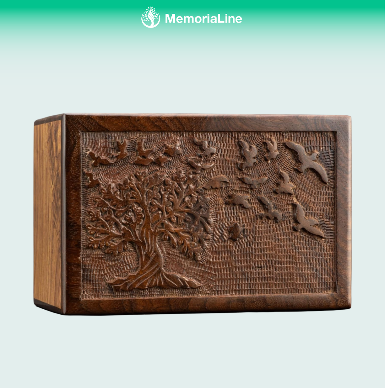 Tree of Life Wooden Urn Box | Handcrafted Cremation Urns for Ashes