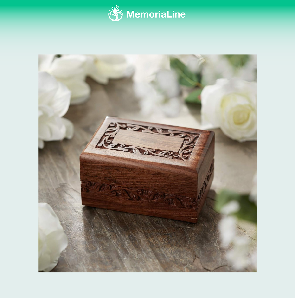 Rosewood Hand-Carved Urn Box