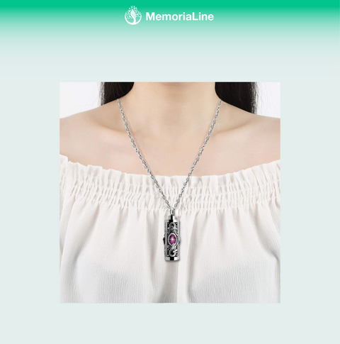 Crystal Cremation Urn Necklace