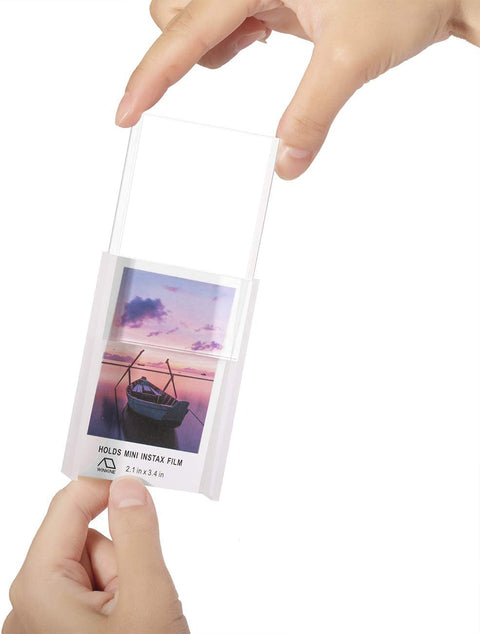 Polaroid Frame, Instax Mini Film Frame, 2X3 Polaroid Picture Frame for Fujifilm Instax Film & Polaroid Film,Freestanding Sliding Acrylic Photo Frames for Desktop Tabletop,Mini Frame for Photos