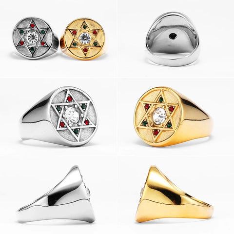 Solomon Star of David Men Rings Stainless Steel Women Jewelry Punk New in Rock Cool Stuff Fashion Accessories Gift Wholesale