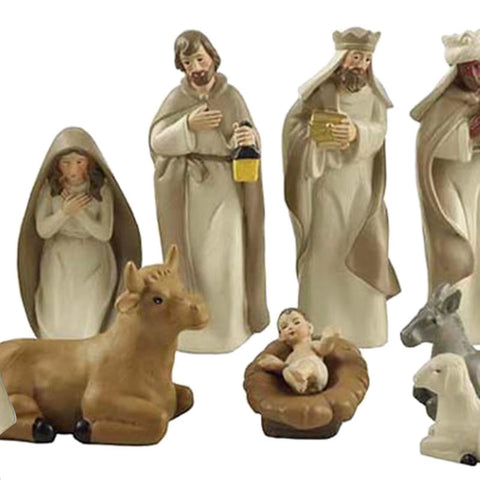 10Pcs Home Decoration Nativity Scene Set Holy Family Statue Christmas Jesus Mary Joseph Figure Catholic Figurine Christmas Gift