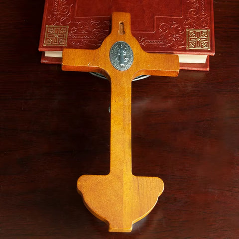 Catholic Cross with Holy Water Wooden Wall Cross for Church and Home Decor Православный Крест