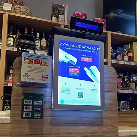 E-Hangsam Led Menu Board 8.5X11 Inch Acrylic Sign Holder-Acrylic Crystal Menu Light Box for Table and Wall Mounted Option, Perfect for Office and Restaurant Store Backlit Advertising Display