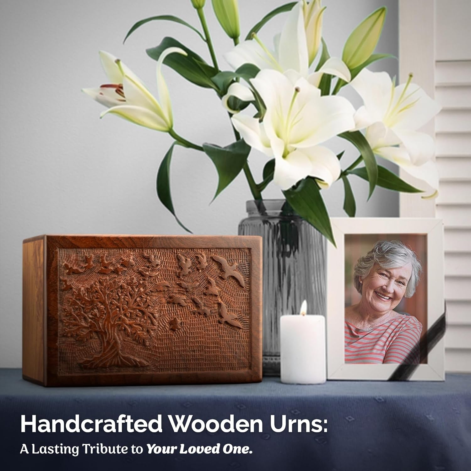 Cremation Urns for Human Ashes Adult Male Female Wooden Tree of Life Urns Box and Casket for Ashes Men Women Child Pets Cat Dog Urn Burial Funeral Memorial Urns for Ashes Holds 200 Cubic Inch