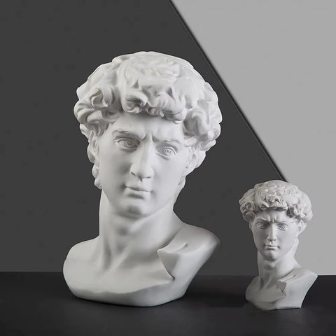 Greek David Bust Statue Resin Decorative Figurines Sculpture Home Office Bookshelf Desk Living Room Decor Mythology Ornaments