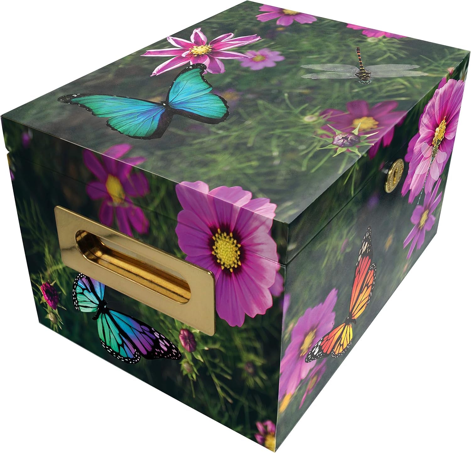 Magical Garden Cremation Urn Memorial Collection Chest with Lock and Key, Cremation Urns for Adult Ashes, Urns for Human Ashes Adult or Chilld