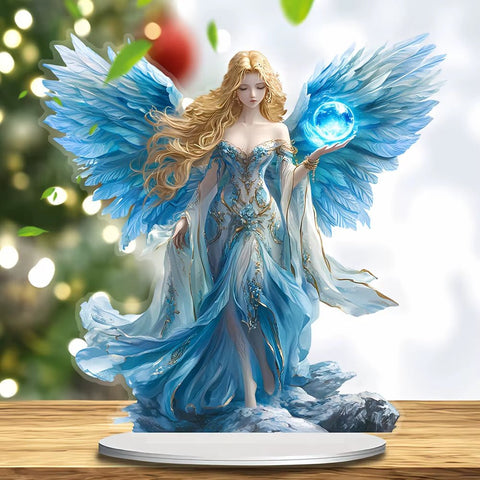 Blue Guardian Angel Wing Ornament - Memorialine