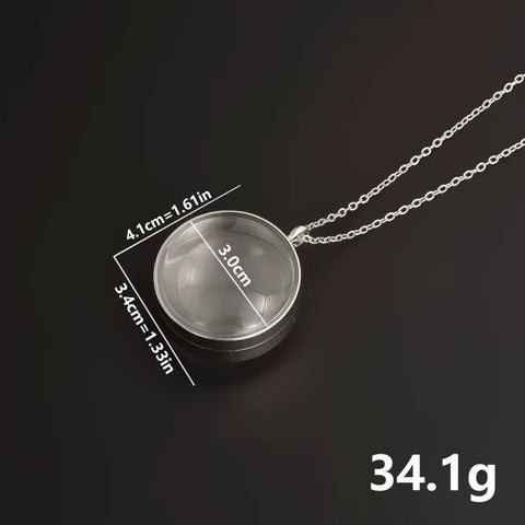 1Pc 15-30Mm DIY Acier Inoxydable Double Curved round Locket Pendant Necklaces Living Glass Ashes Medaillon Women Collar Jewelry