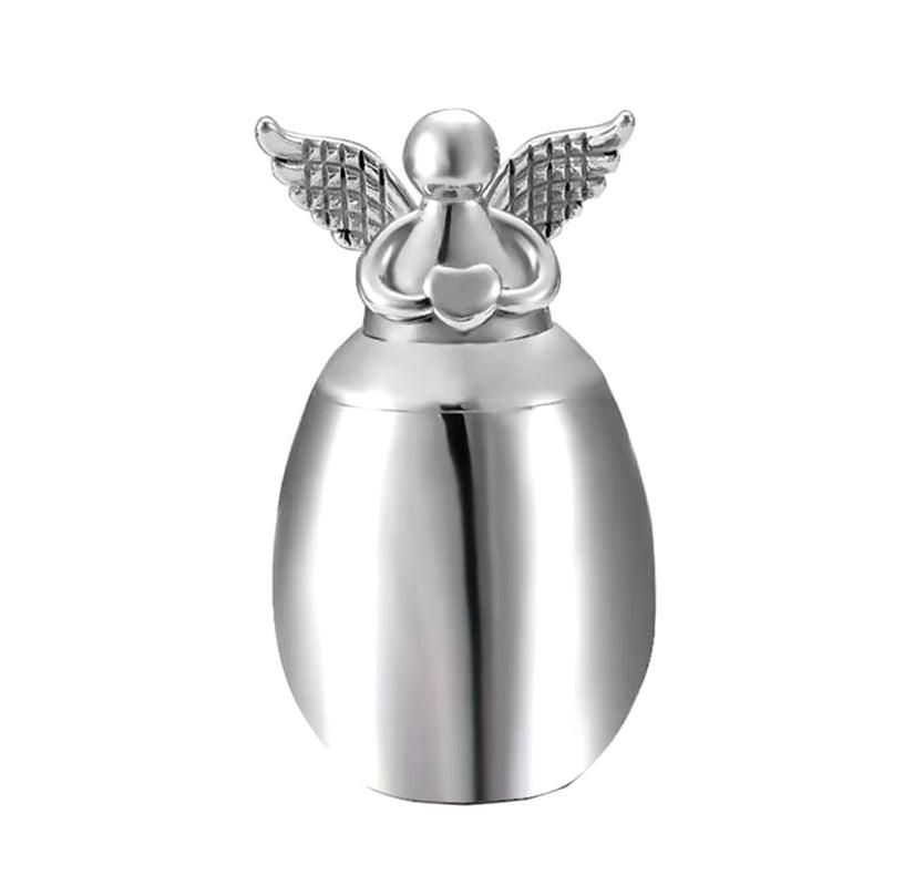 Cute Angel Wing Heart Memorial Keepsake Stainless Steel Cremation Urns for Human Pet Ashes Can Be Engraved