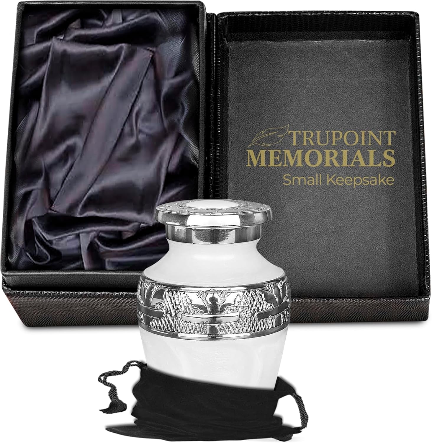 Cremation Urns for Human Ashes - Decorative Urns, Urns for Human Ashes Female & Male, Urns for Ashes Adult Female, Funeral Urns - White, 1 Small Keepsake