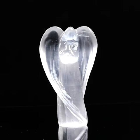 Guardian Angel Figurine Natural White Selenite Raw Crystals Hand Carved Gypsum Crystal Healing Stone Home Decor DIY Gifts 1PC