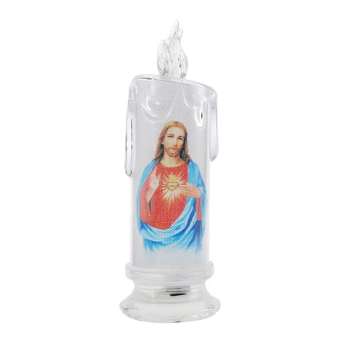 Jesus Virgin Christ Candle Lamp Romantic Tealight Electronic Flameless LED Devotional Prayer Candles Light Religious Decoration