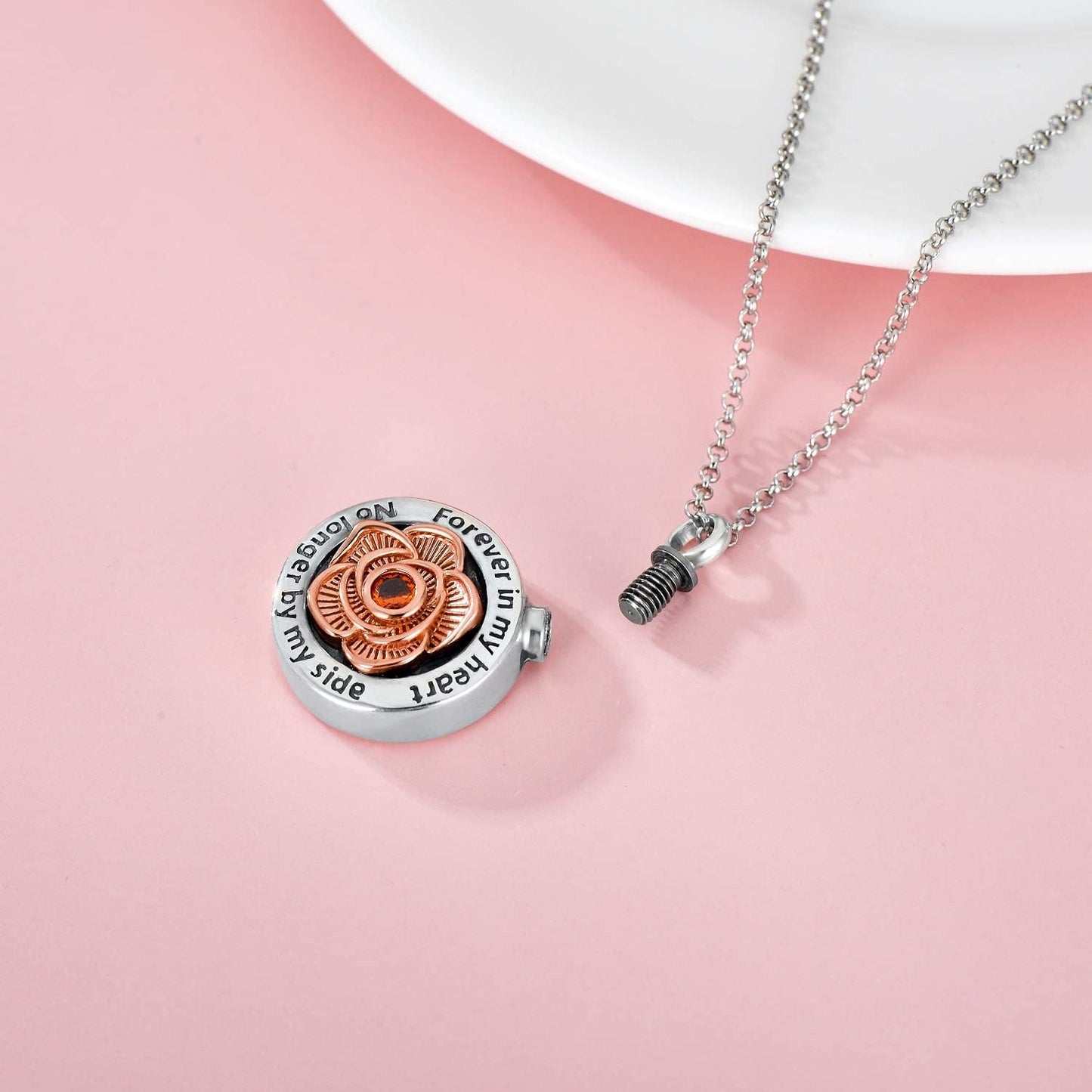 Heart Urn Necklace for Ashes 925 Sterling Silver, Cremation Keepsake Ashes Memorial Necklace for Women