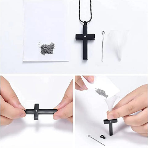 Crystal Cross Necklace for Ashes - Memorialine