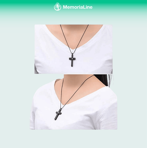 Crystal Cross Necklace for Ashes - Memorialine
