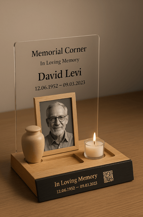 Custom Memorial Keepsake with Photo and Candle Holder - Memorialine