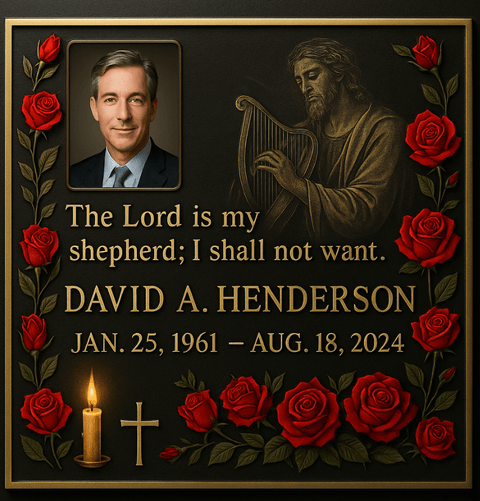 Custom Memorial Plaque with Photo and Religious Theme - Memorialine