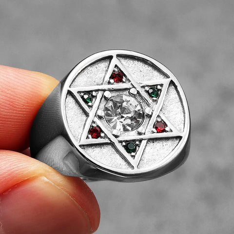 Solomon Star of David Men Rings Stainless Steel Women Jewelry Punk New in Rock Cool Stuff Fashion Accessories Gift Wholesale