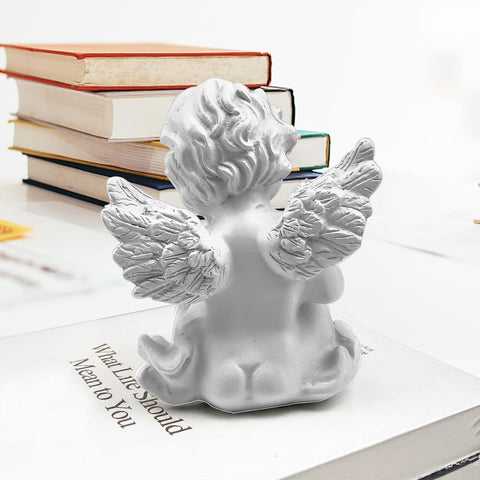 Cherubs Angels Resin Garden Statue Figurine , Adorable Angel Sculpture Memorial Statue, Indoor Outdoor Home Garden Decoration (Reading Cherub)