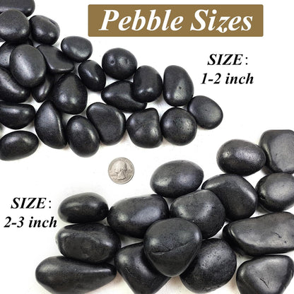 10 Pounds Natural Black Pebbles Rocks for Plants– 2-3 Inch Ornamental Black River Rocks for Garden Landscaping Home Décor Yard Paving Fountain and Outdoor Decorative Black Stones