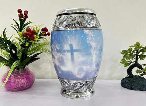 Heavenly Cross Cremation Urns for Adults for Funeral Burial or Home Dad and Cremation Urns for Human Ashes XL Large & Small