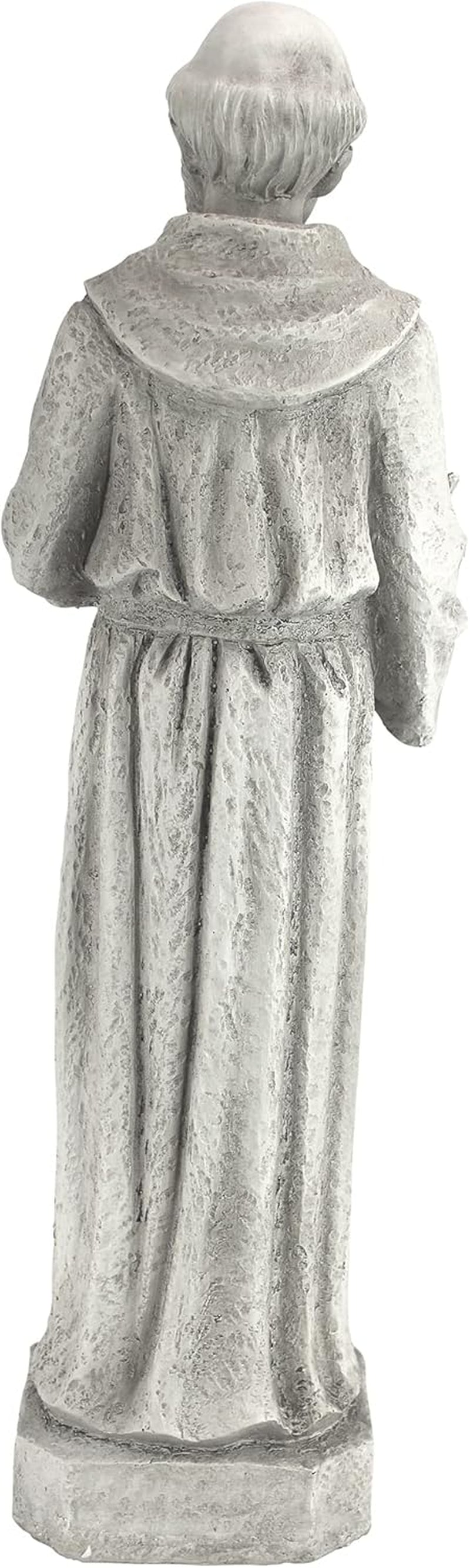 HF309480 Nature'S Nurturer Francis of Assisi Religious Garden Decor Statue Small Size, 6 Inches Wide, 20 Inches Tall Handcast Polyresin, Antique Stone Finish