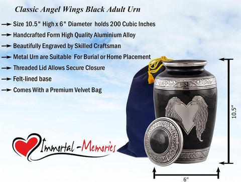 Angel Wings Urn - Loving Angel Wings Cremation Urn for Ashes - Handcrafted An...