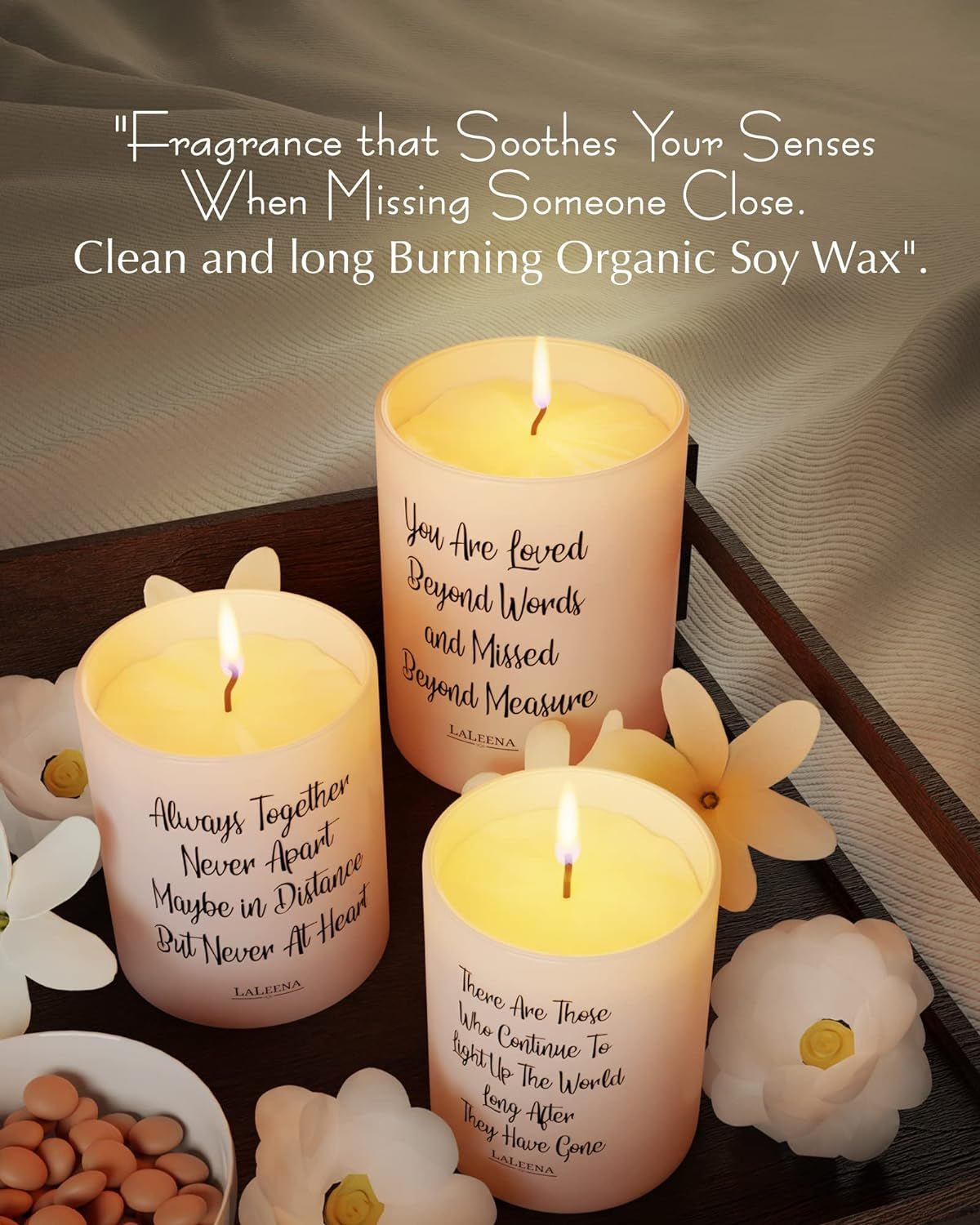 Memorial Candle -  - Sympathy Candle - Loss of Father Present - Loss of a Mother Sympathy Present - Missing a Friend - Celebration of Life (Loved beyond Words, Vanilla)