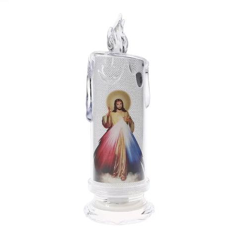 Jesus Virgin Christ Candle Lamp Romantic Tealight Electronic Flameless LED Devotional Prayer Candles Light Religious Decoration