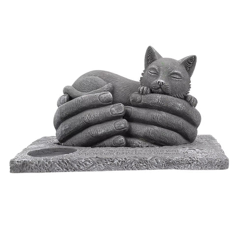 1Pc Tombstone Pet Mourning Candleholder Prop Praying Mourning Holding Pet Cat Dog Tombstone Open-Air Candlestick Ornaments