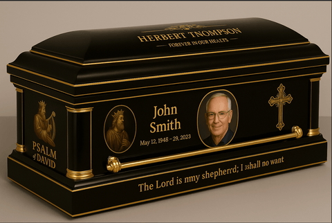 Elegant Personalized Memorial Casket with Custom Engraving - Memorialine