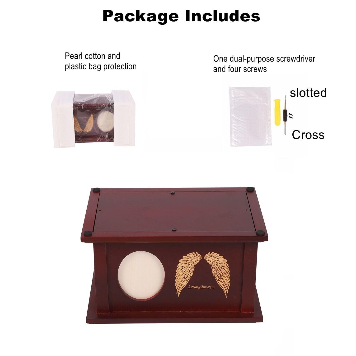 Wooden Urns for Human Ashes - Wood Cremation Urns Adult for Funeral, Burial O...