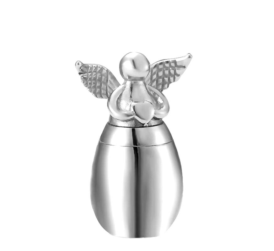 Cute Angel Wing Heart Memorial Keepsake Stainless Steel Cremation Urns for Human Pet Ashes Can Be Engraved