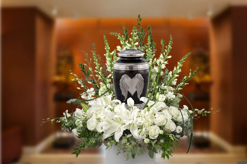 Angel Wings Urn - Loving Angel Wings Cremation Urn for Ashes - Handcrafted An...