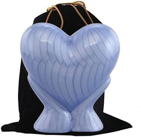 Forever Heart Cremation Urn – Elegant Blue Metal Ashes Urn - Memorialine