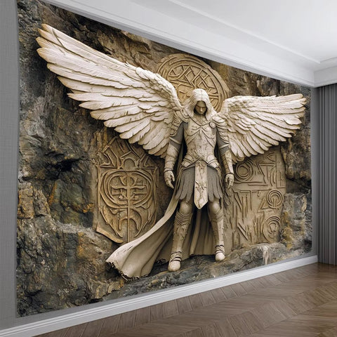 Glam Style 3D Angel Wall Tapestry for Polyester Hanging Decoration for Living Room, Bedroom, Office and Party - Memorialine