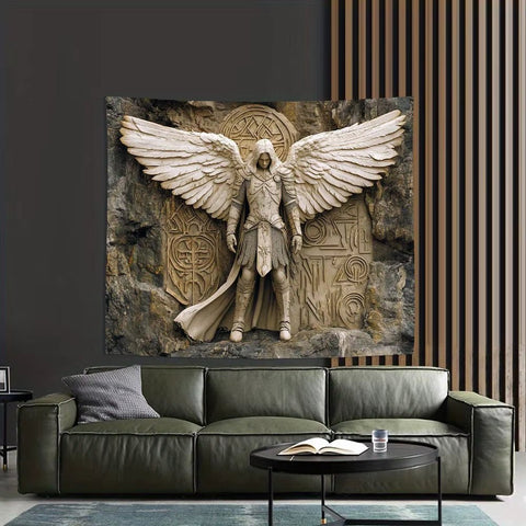 Glam Style 3D Angel Wall Tapestry for Polyester Hanging Decoration for Living Room, Bedroom, Office and Party - Memorialine