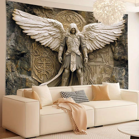 Glam Style 3D Angel Wall Tapestry for Polyester Hanging Decoration for Living Room, Bedroom, Office and Party - Memorialine