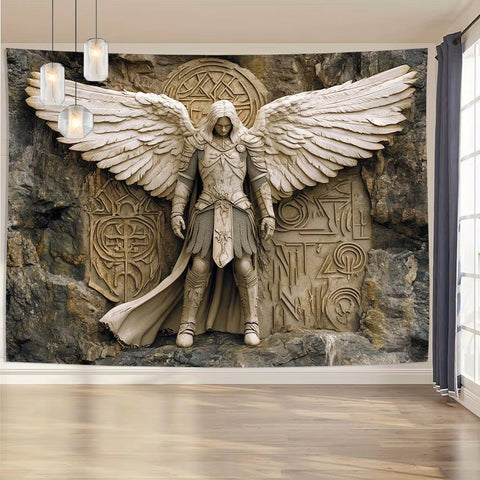 Glam Style 3D Angel Wall Tapestry for Polyester Hanging Decoration for Living Room, Bedroom, Office and Party - Memorialine