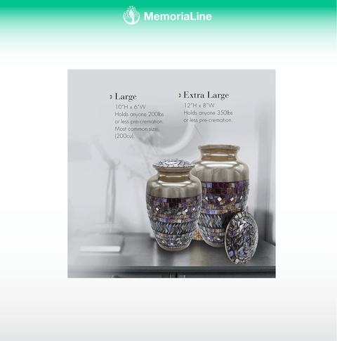 Glass Mosaic Urn – Large Handcrafted Ashes Urn - Memorialine