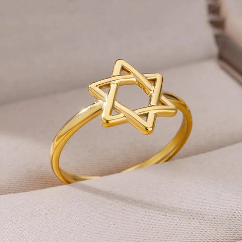 Gold Star of David Ring - Memorialine