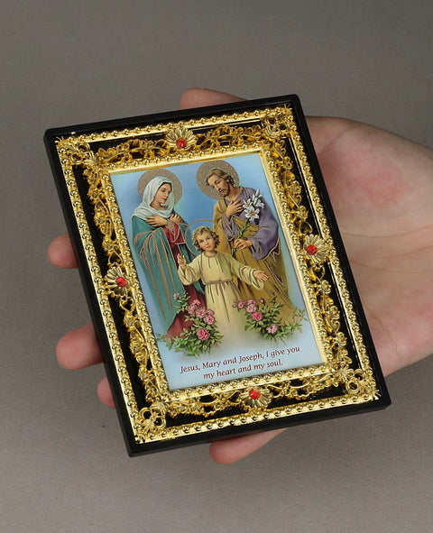 Golden Holy Family Archangel St. Michael Sacred Picture Frame - Memorialine