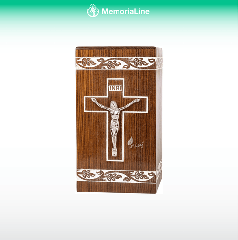 Handcrafted Rosewood Cross Urn - Memorialine