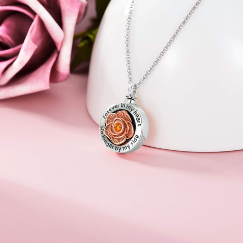Heart Urn Necklace for Ashes 925 Sterling Silver, - Memorialine